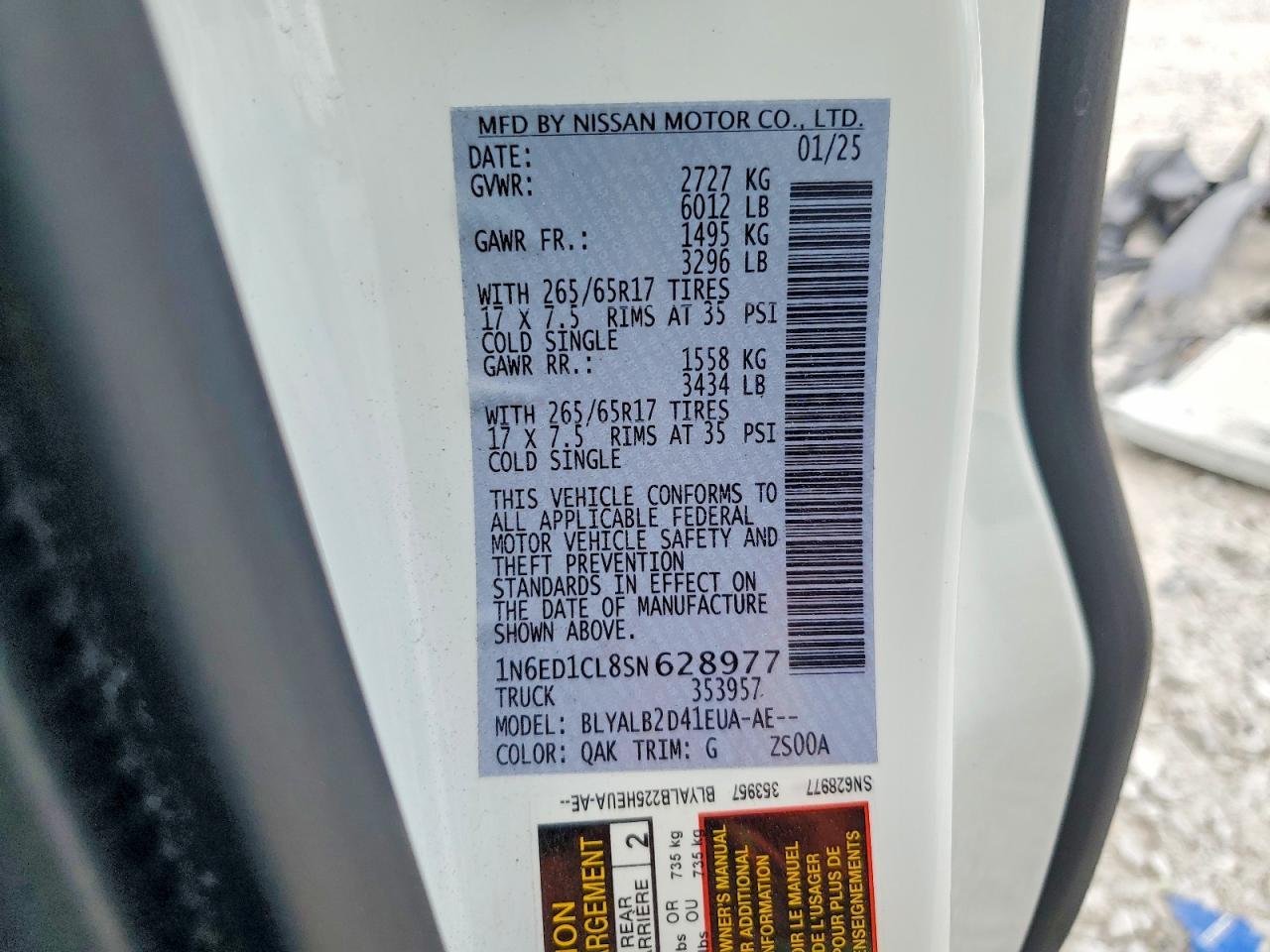 2025 Nissan Frontier SV