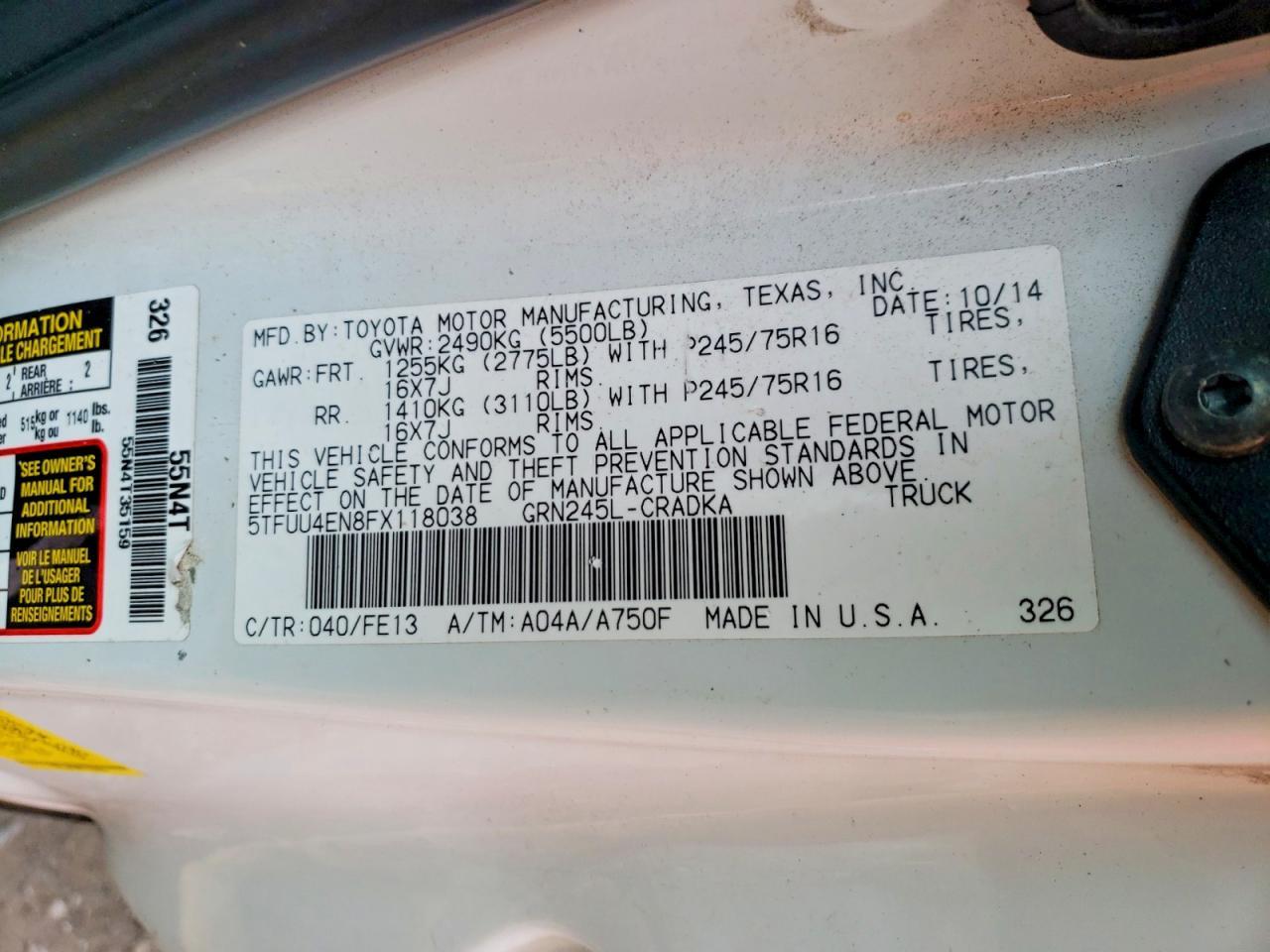 2015 Toyota Tacoma V6