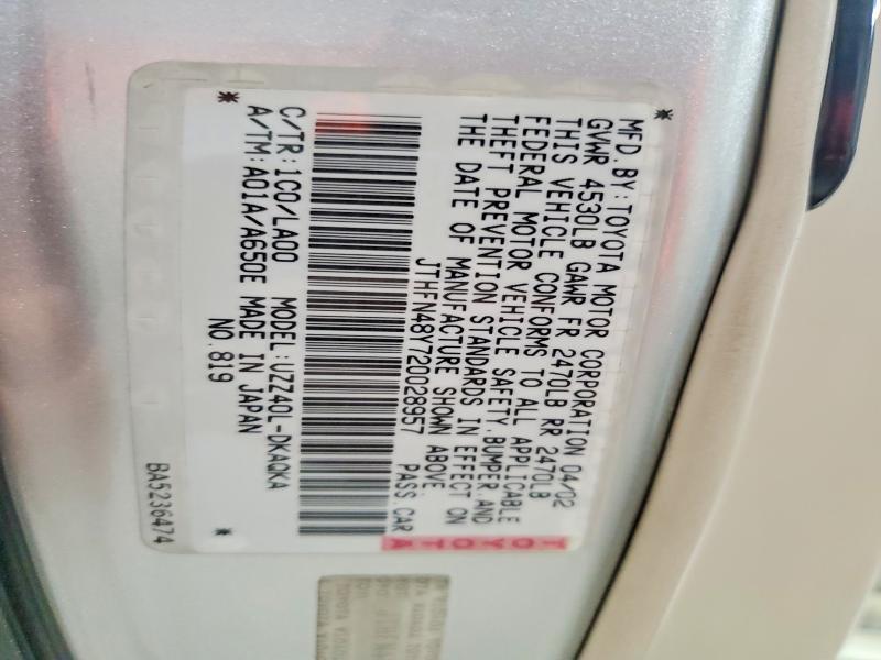 2002 Lexus Sc 430 Base