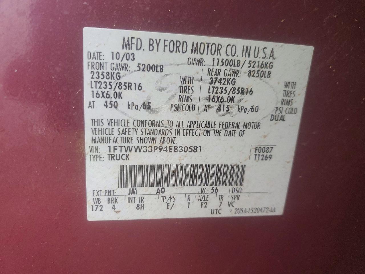 2004 Ford F350 Super Duty