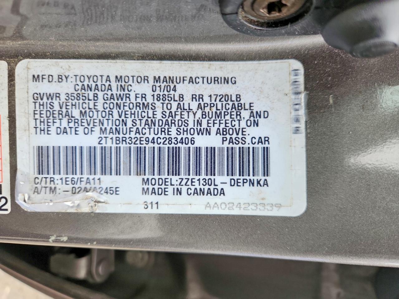 2004 Toyota Corolla le