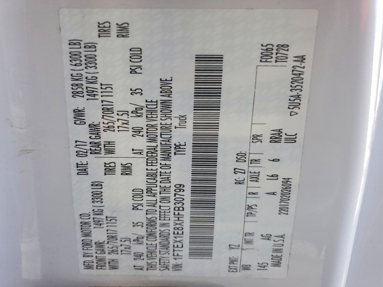 2017 Ford F150 Super Cab