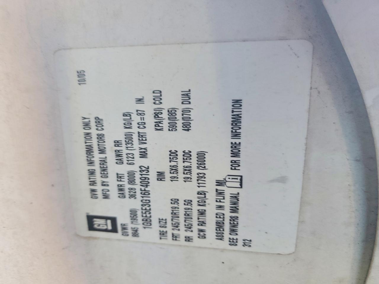 2006 Chevrolet C5500 Dump Truck