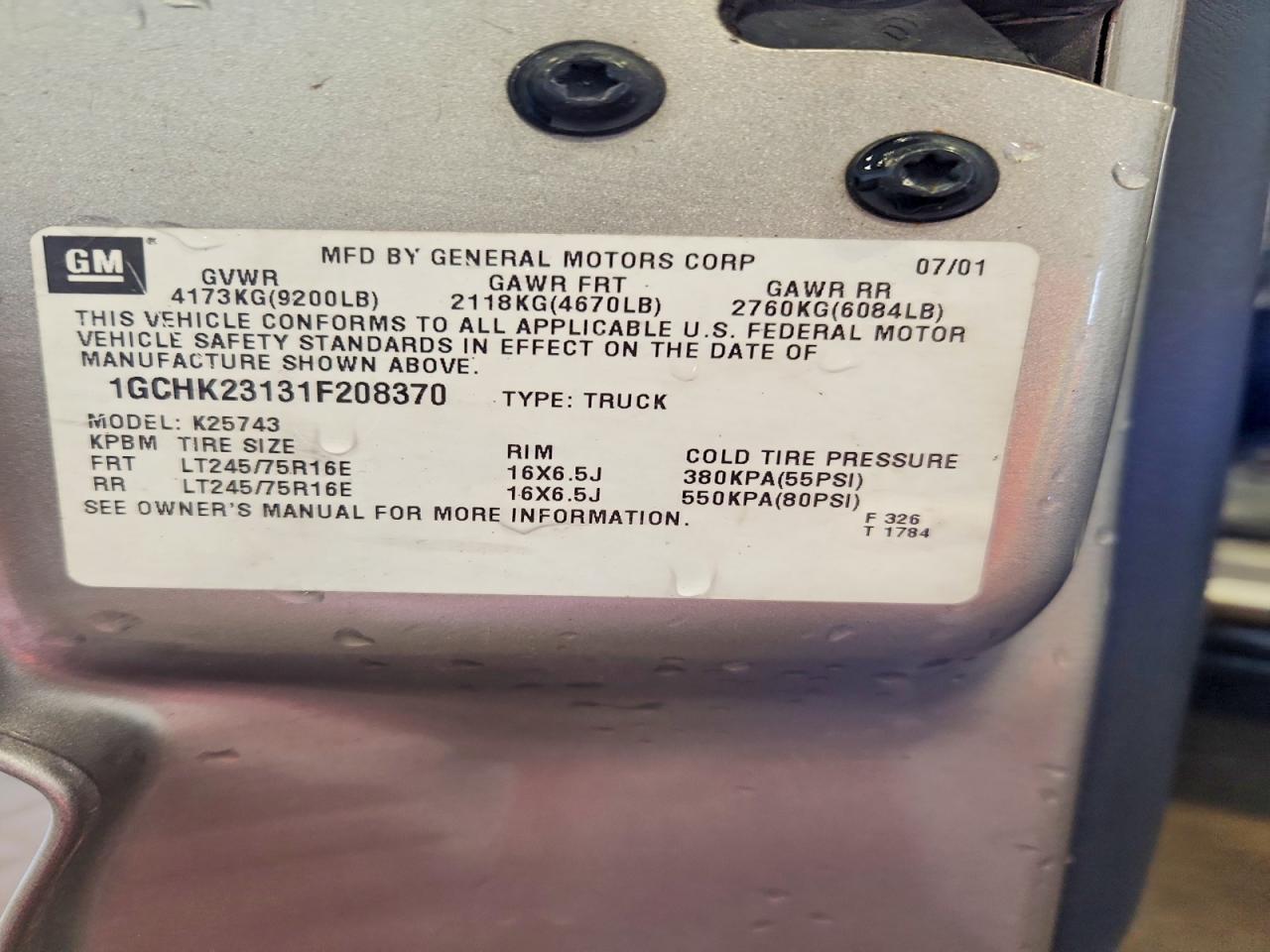 2001 Chevrolet Silverado K2500 Heavy Duty