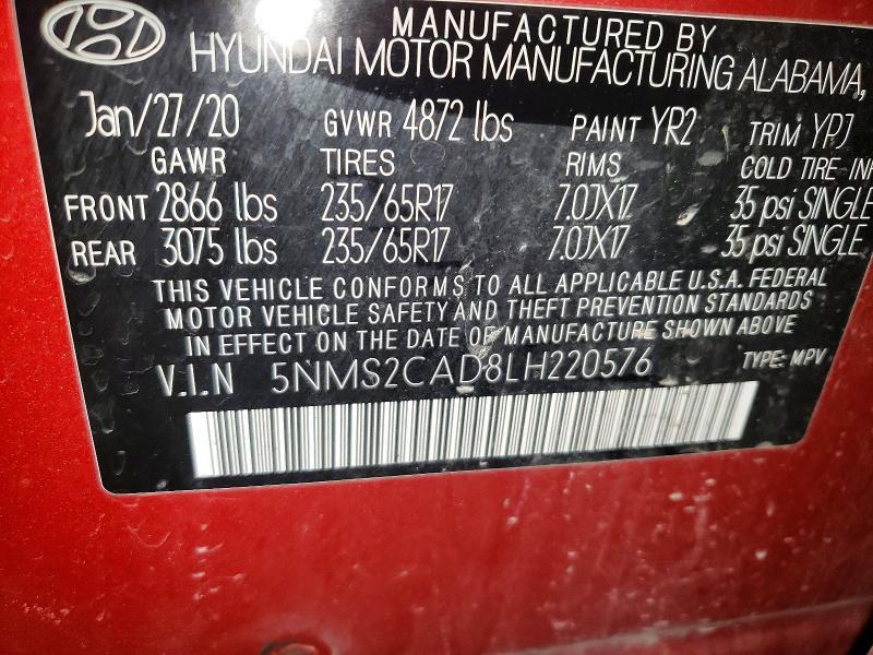 2020 Hyundai Santa fe se