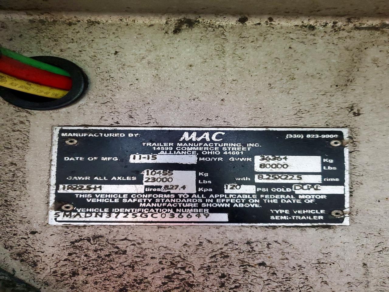 2016 Mac Trailer Manufacturing Trailers