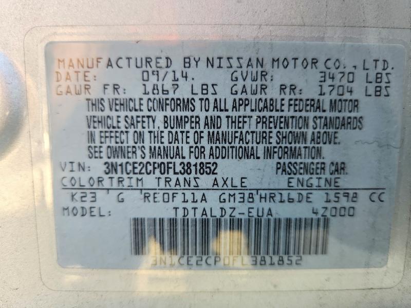 2015 Nissan Versa Note sv