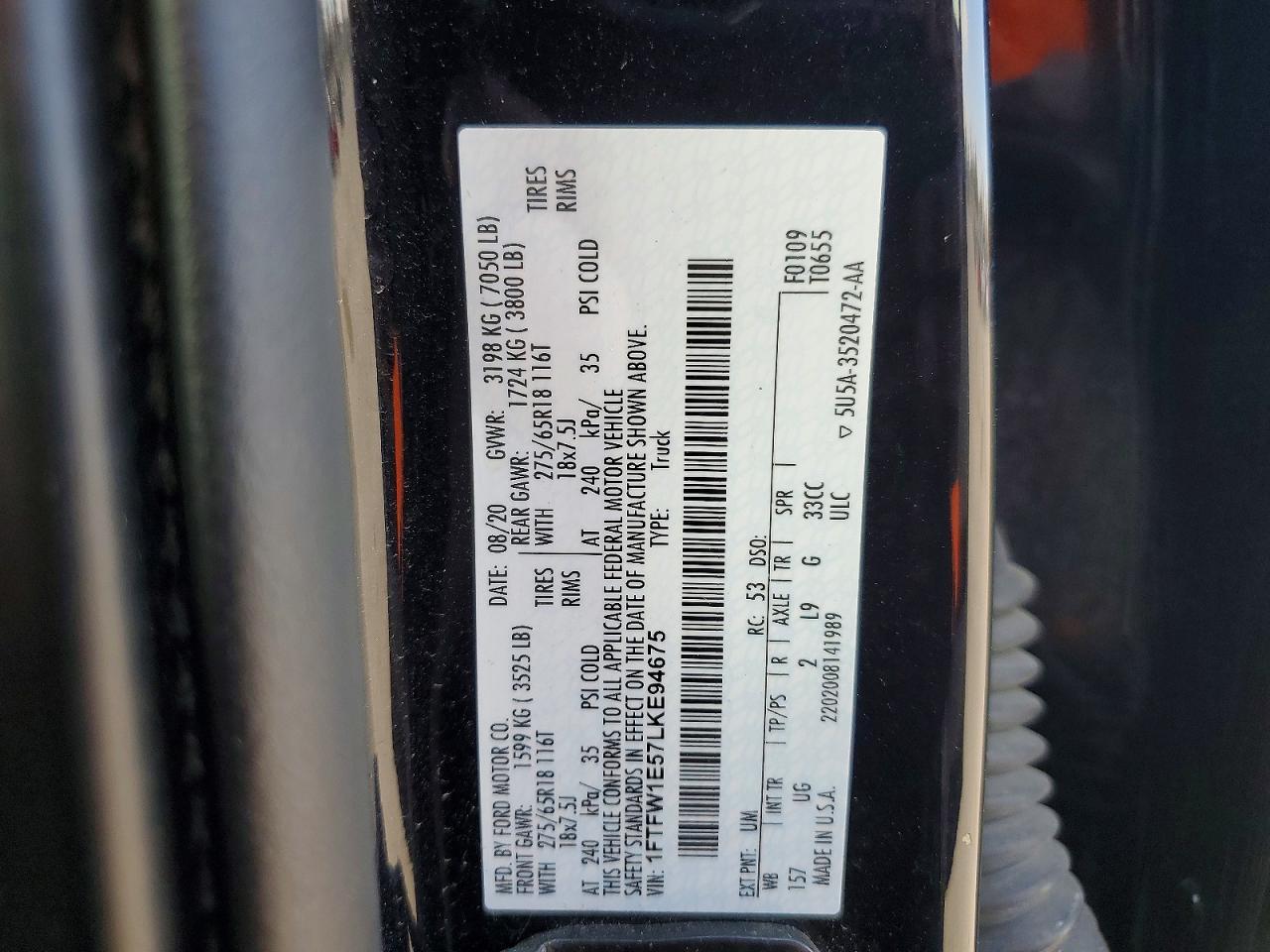 2020 Ford F150 Supercrew