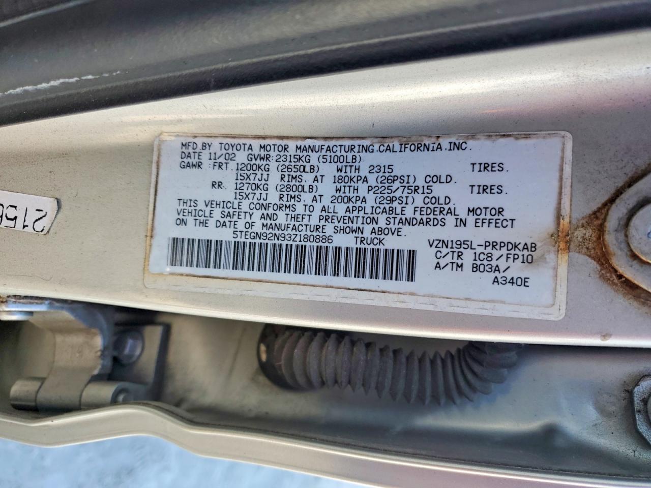 2003 Toyota Tacoma Prerunner V6