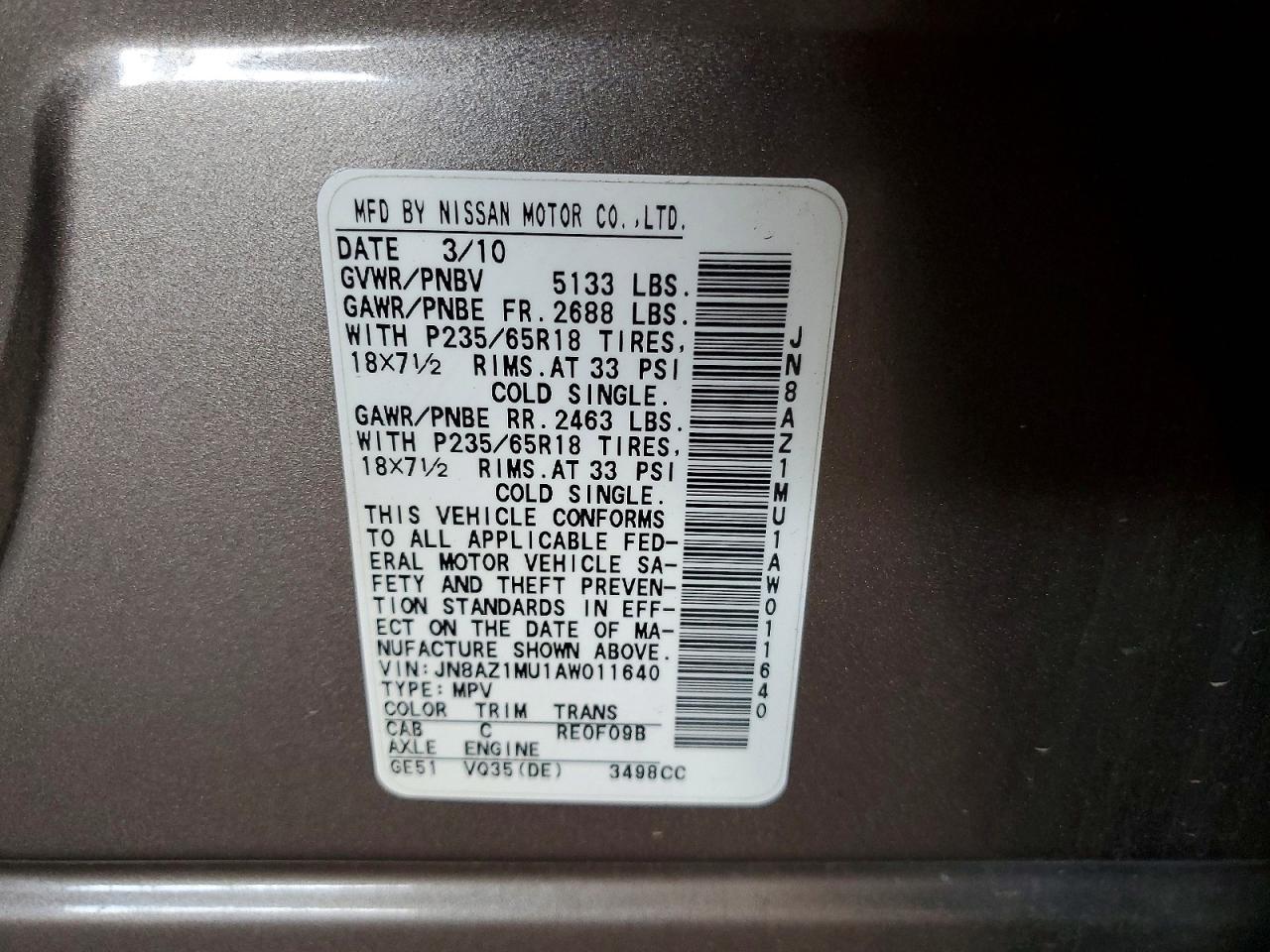 2010 Nissan Murano s