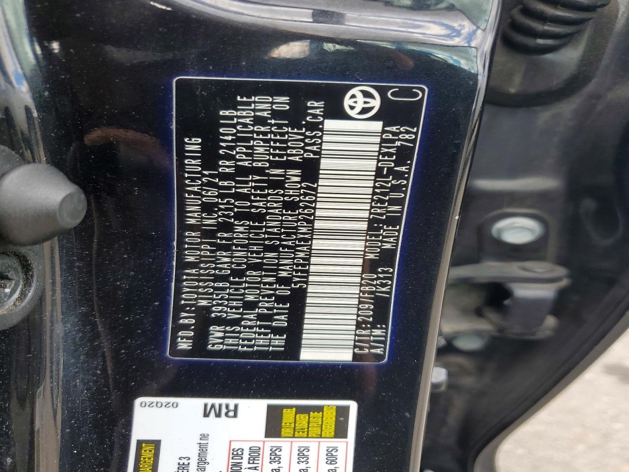 2021 Toyota Corolla le