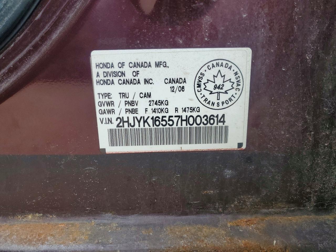 2007 Honda Ridgeline RTL