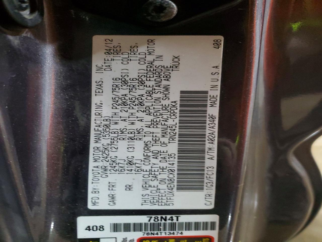 2012 Toyota Tacoma Base