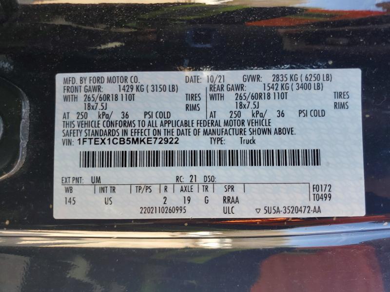 2021 Ford F150 Super Cab