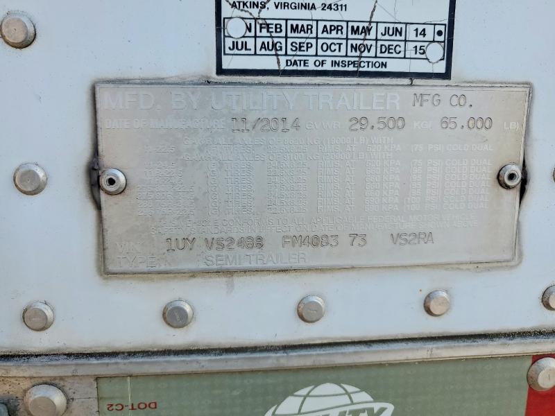 2015 Utility VS2RA Refrigerated Van Trailer