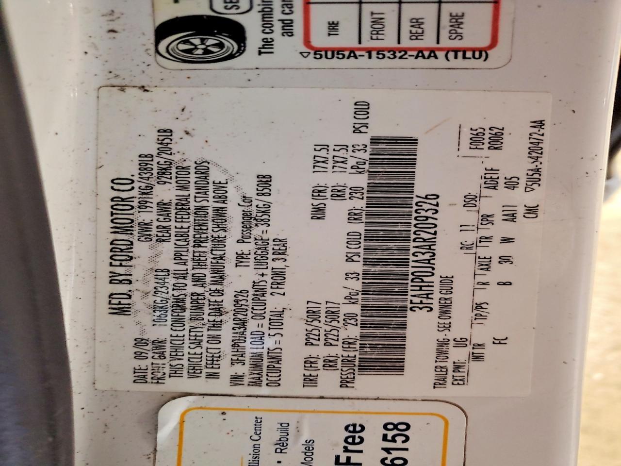 2010 Ford Fusion sel
