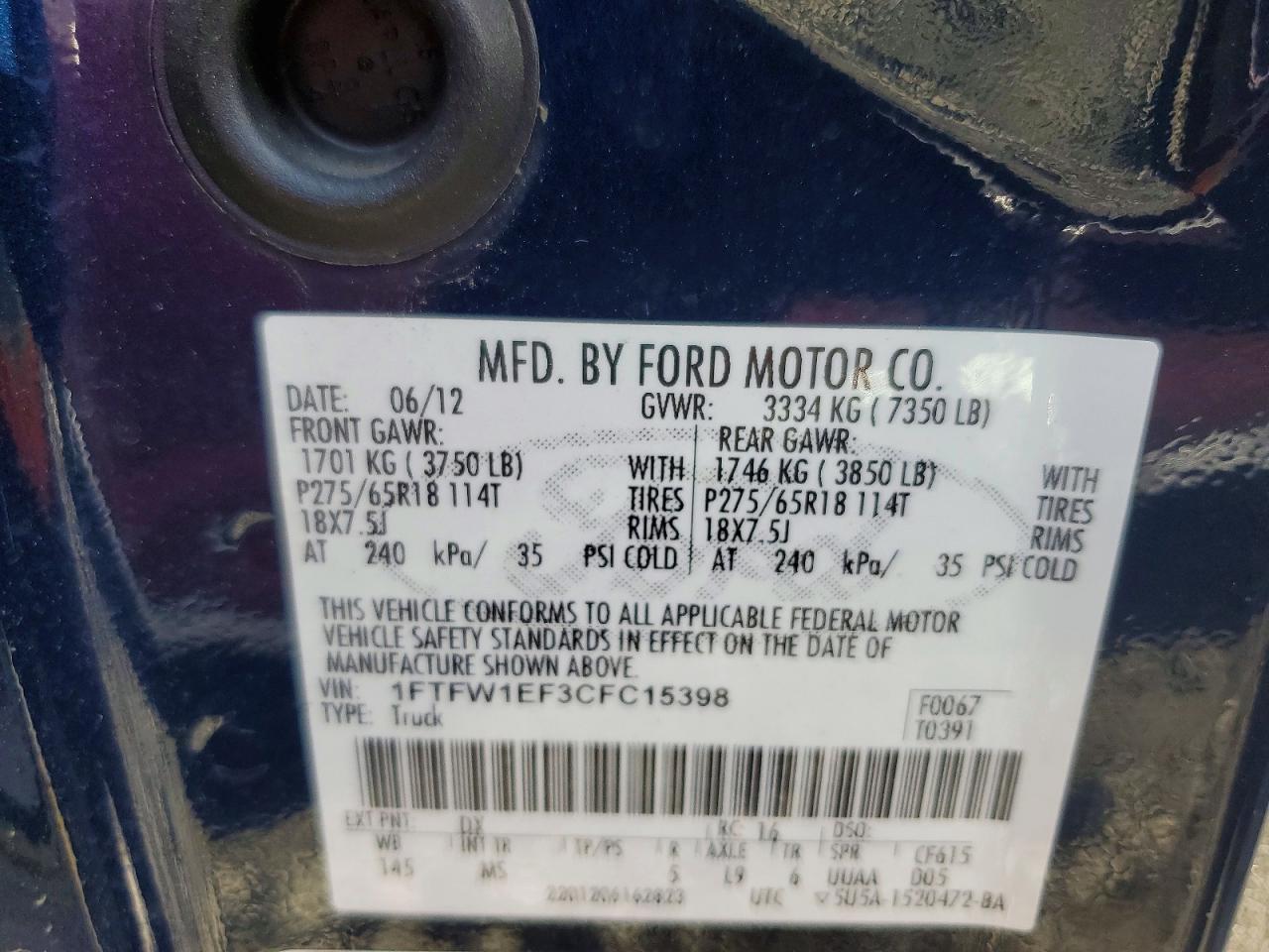 2012 Ford F150 Supercrew