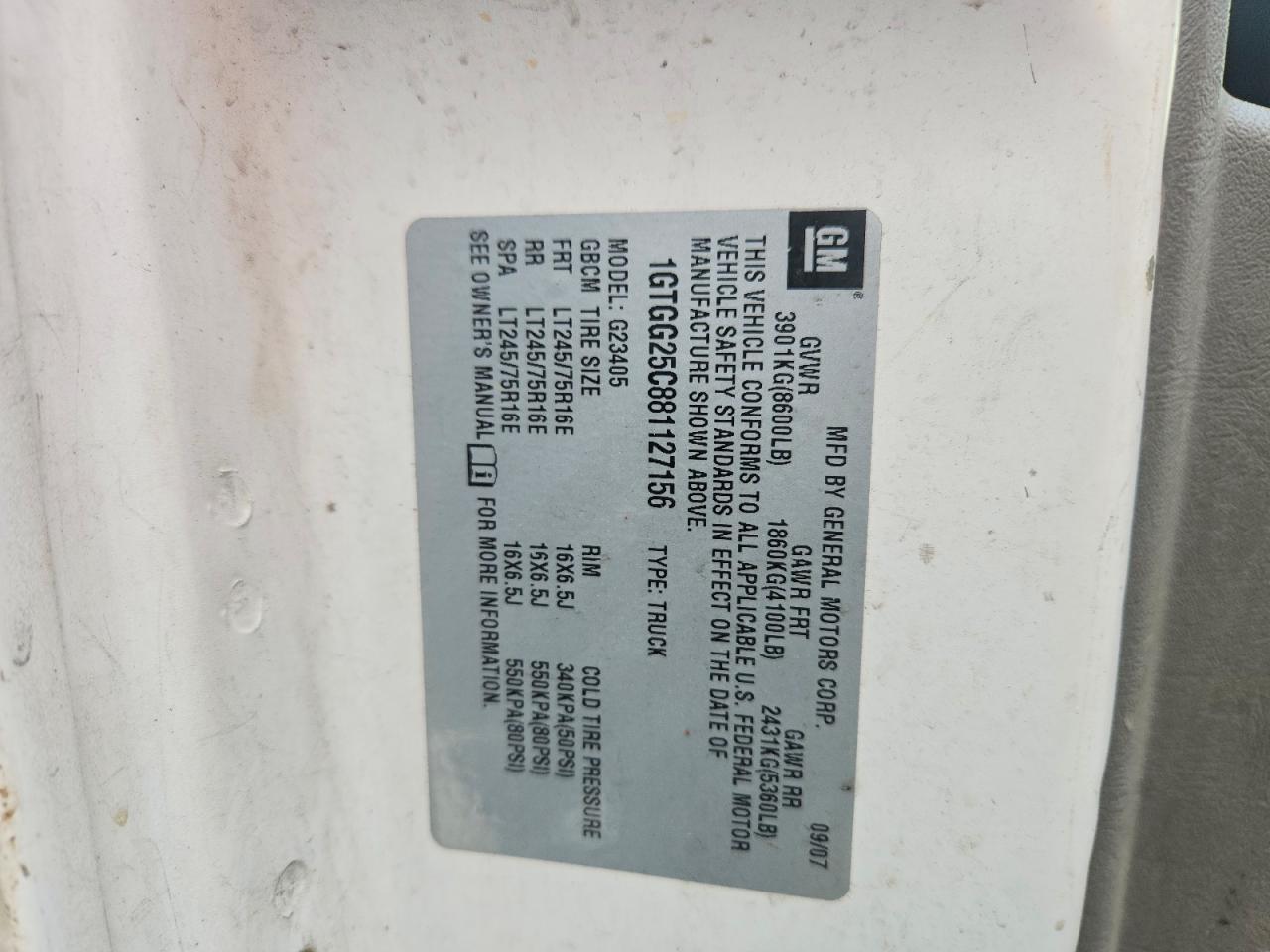 2008 GMC Savana G2500
