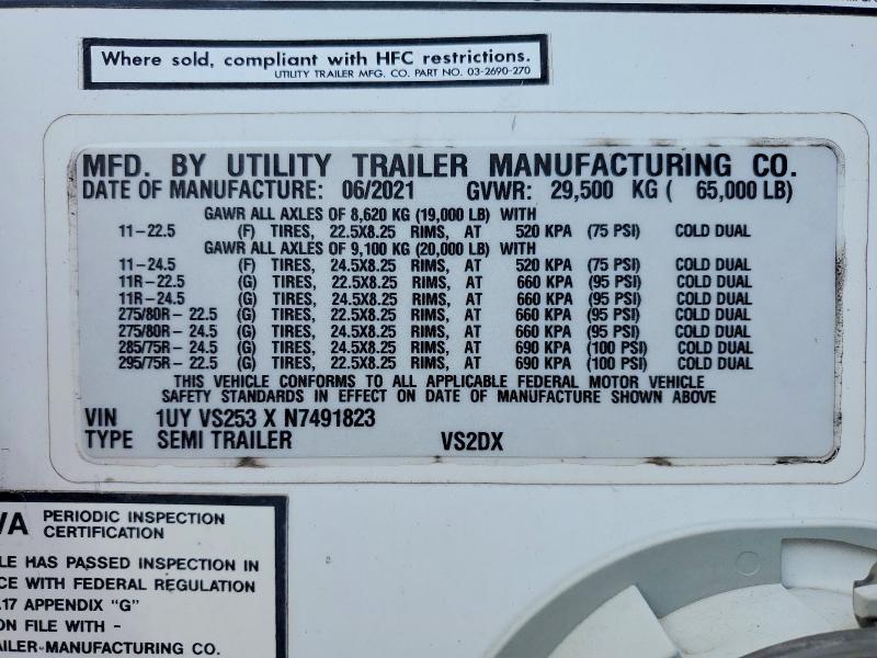 2022 Utility VS2DX DRY Van Trailer