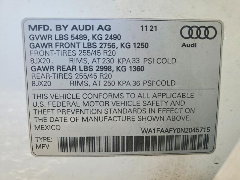 2022 Audi Q5 Prestige 45