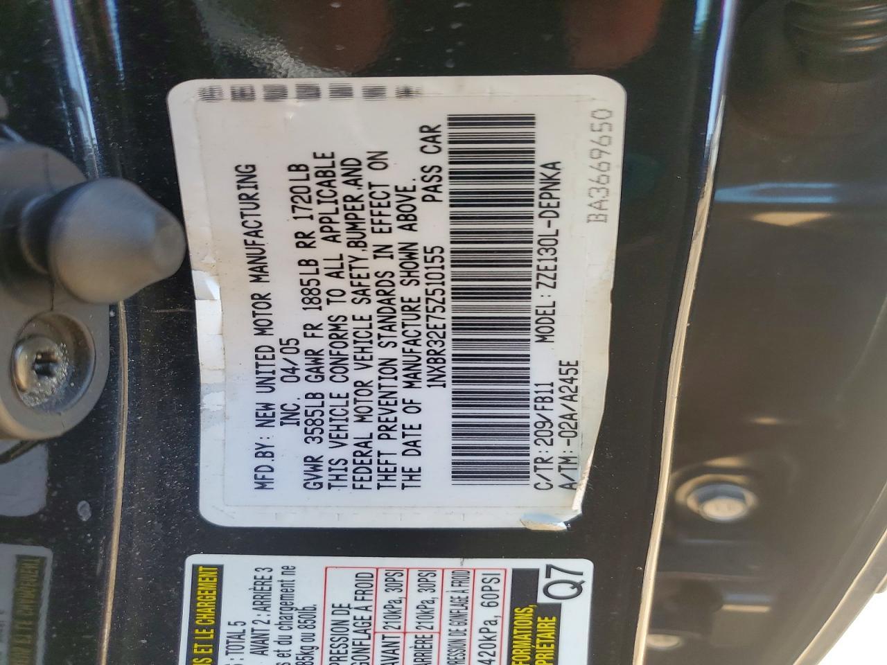 2005 Toyota Corolla le