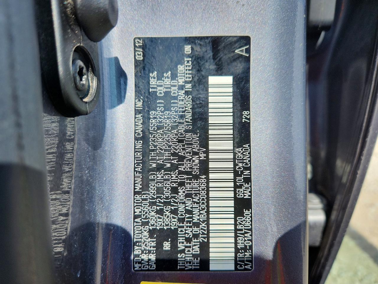2012 Lexus Rx 350 Base