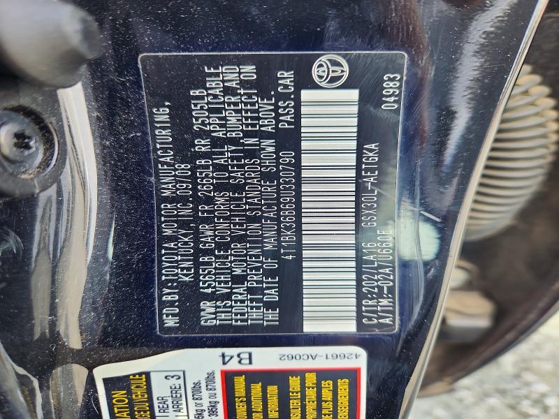 2009 Toyota Avalon xls