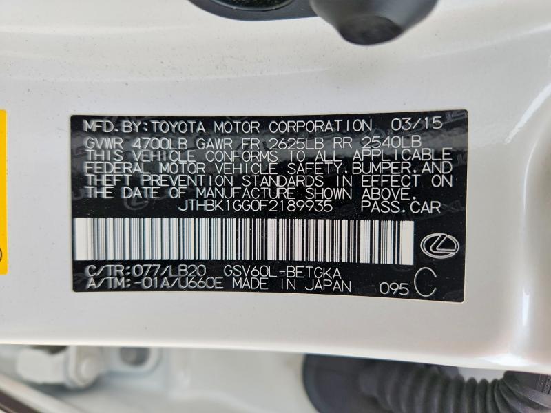 2015 Lexus Es 350 Base