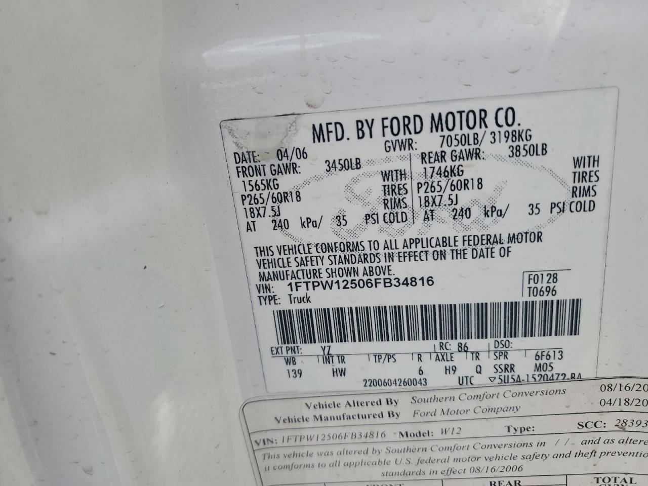 2006 Ford F150 Supercrew