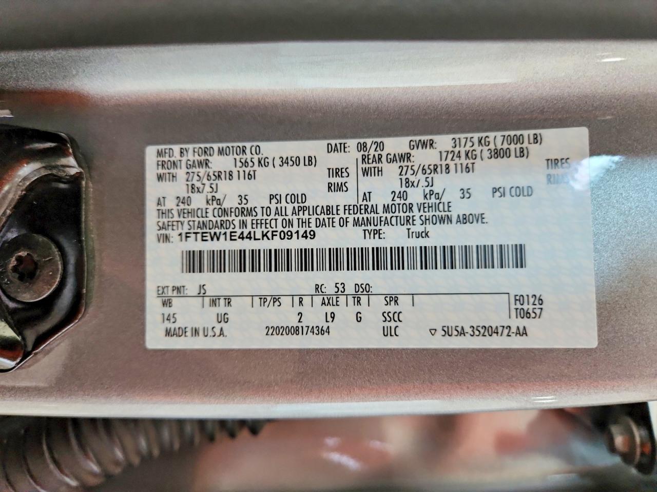 2020 Ford F150 Supercrew