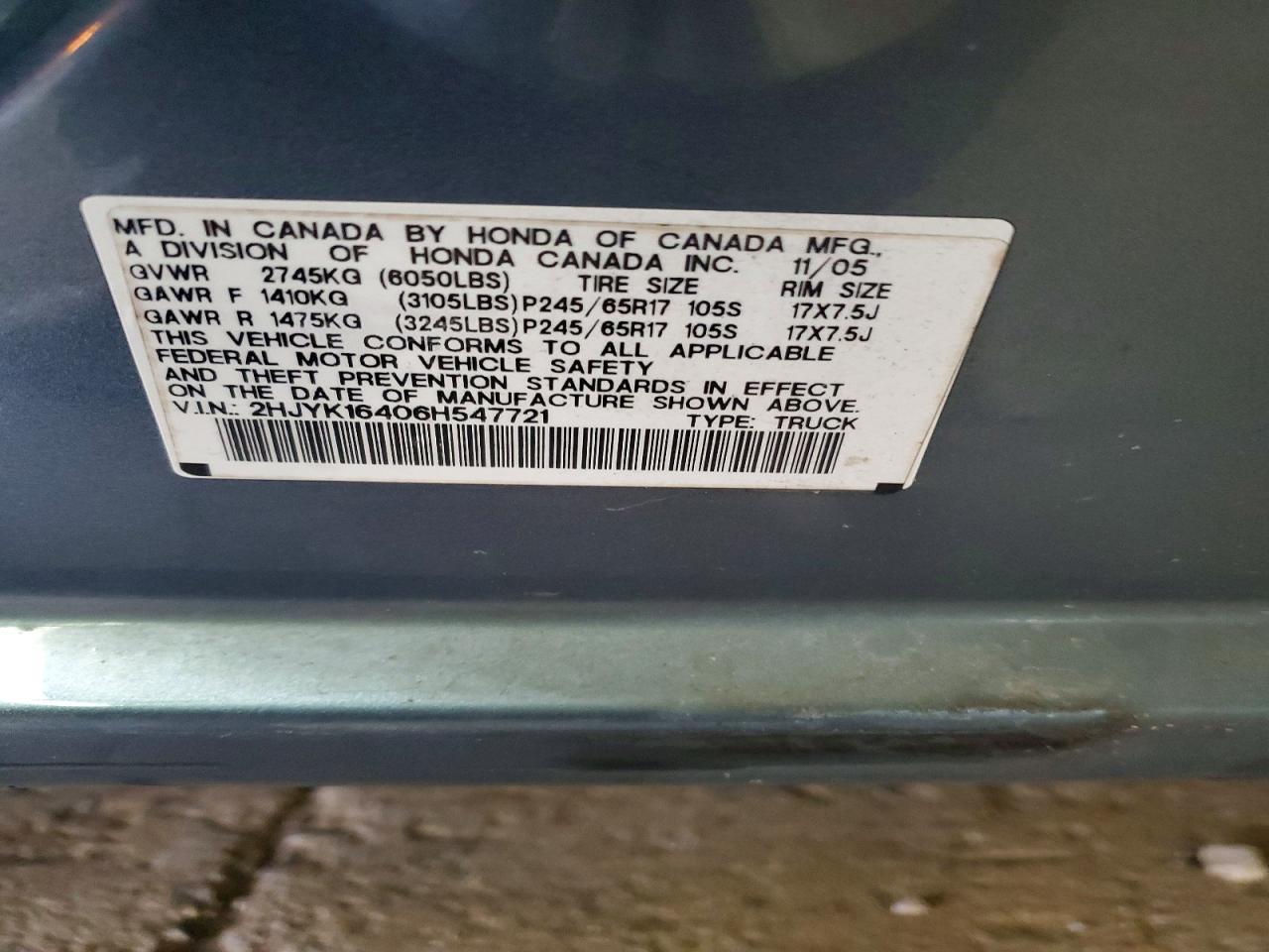 2006 Honda Ridgeline RTS