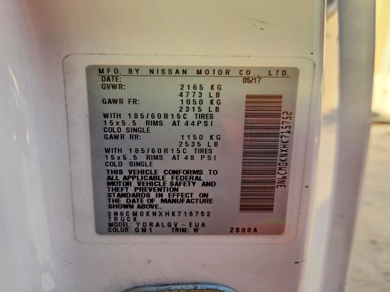 2017 Nissan NV200 SV