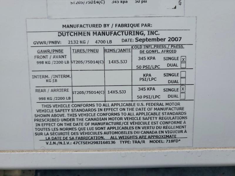 2008 Dutchmen Travel 2008 Dutchmen 718fd Camper