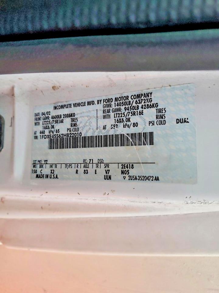 2002 Ford E450 Recreational Vehicle