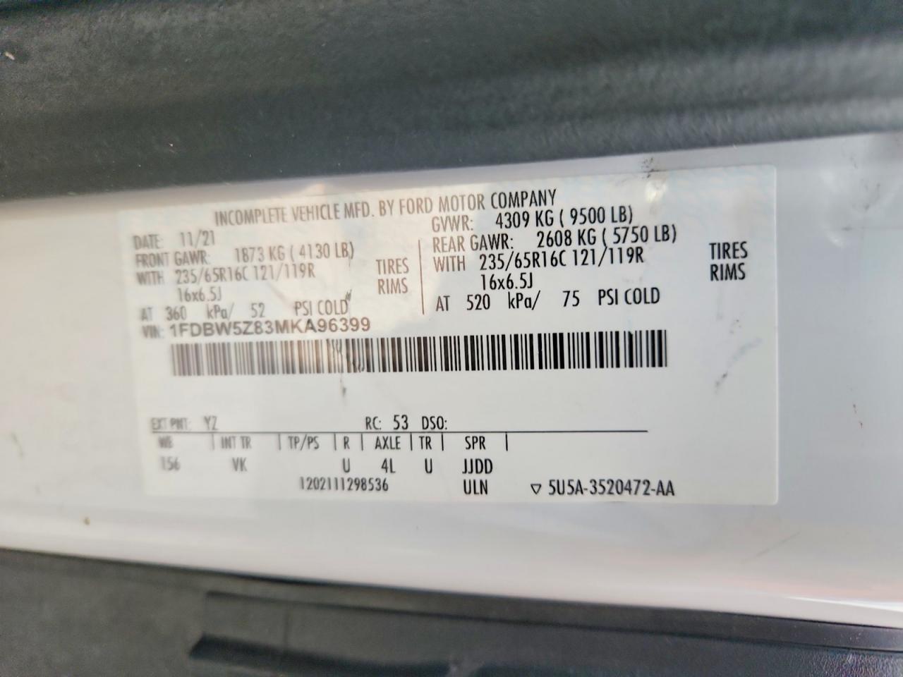 2021 Ford Transit Delivery Truck