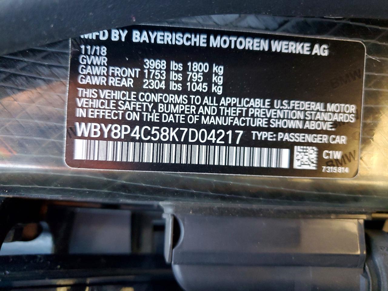 2019 BMW I3 rex
