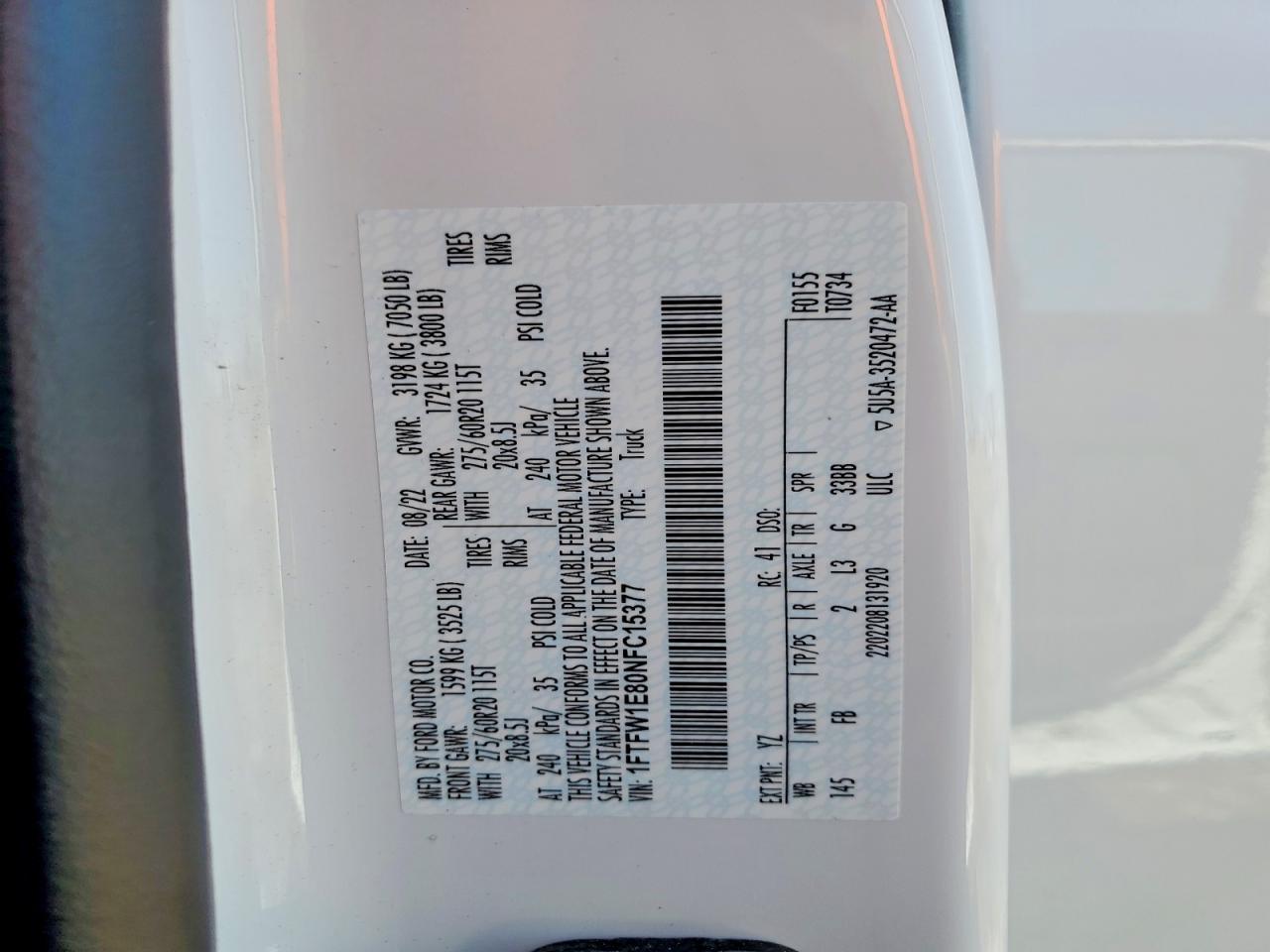 2022 Ford F150 Supercrew