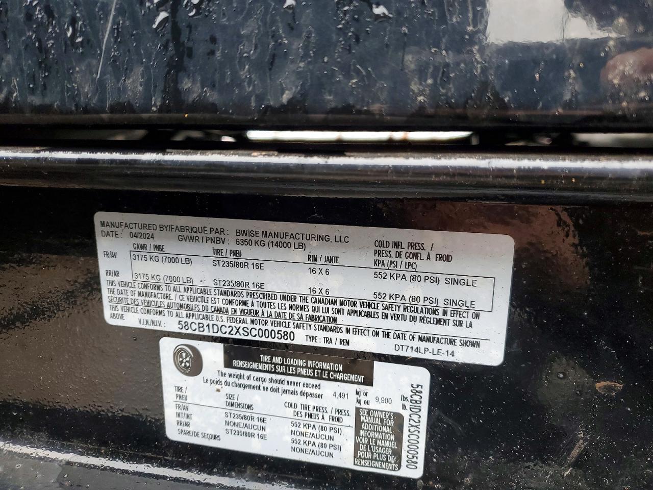 2025 B-Wise DT714LP-LE-14 Dump Trailer