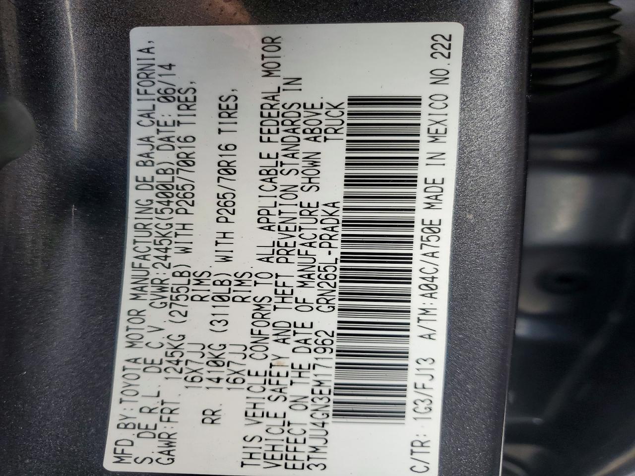 2014 Toyota Tacoma Prerunner V6