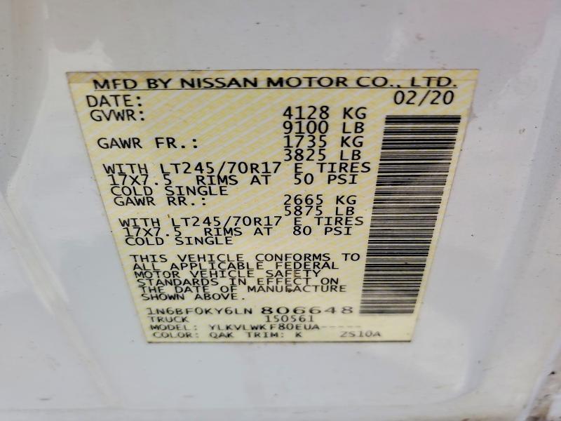 2020 Nissan NV 2500 HD Utility / Service Van
