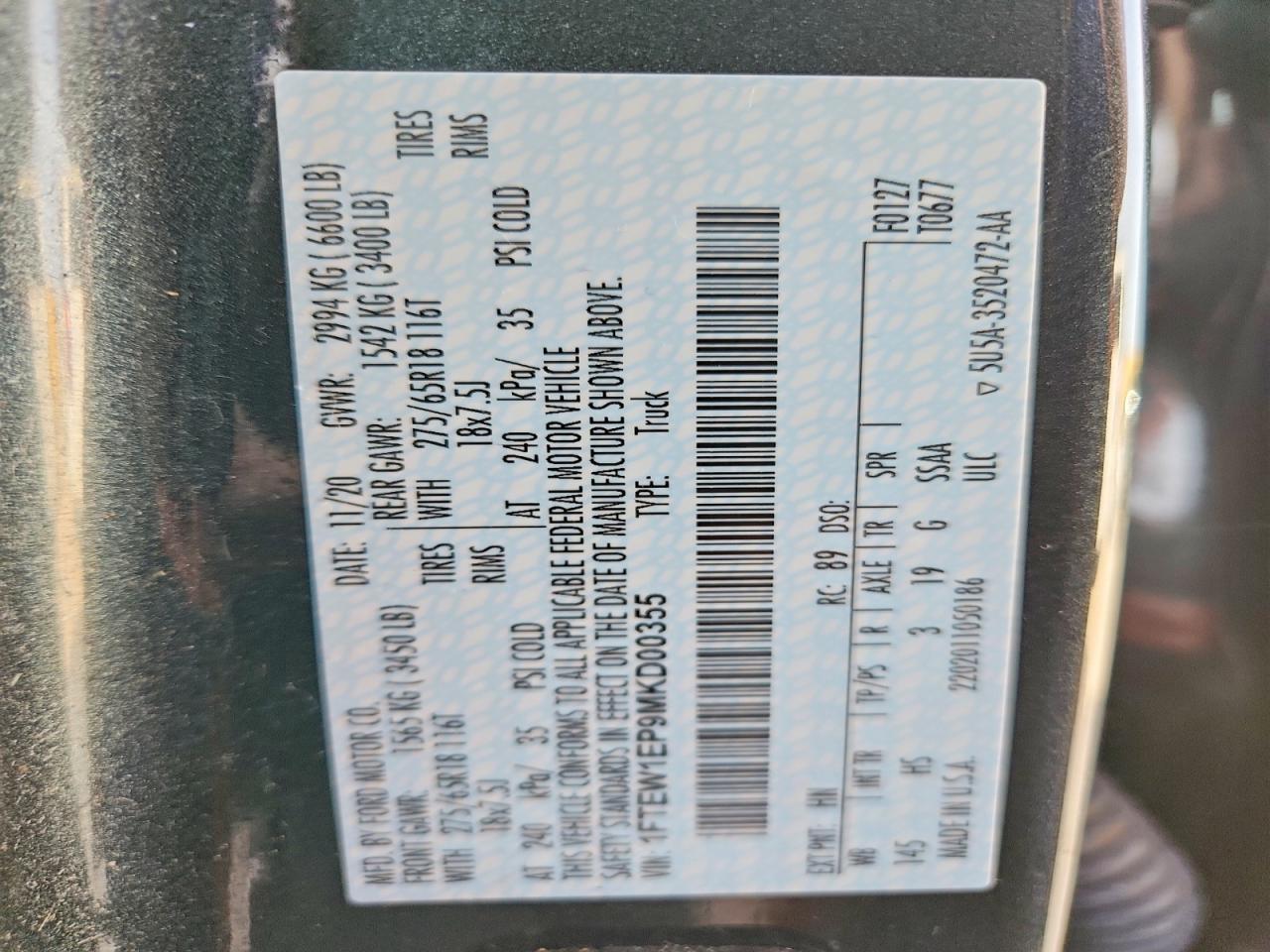 2021 Ford F150 Supercrew