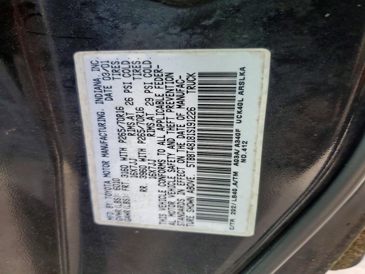 2001 Toyota Tundra Limited