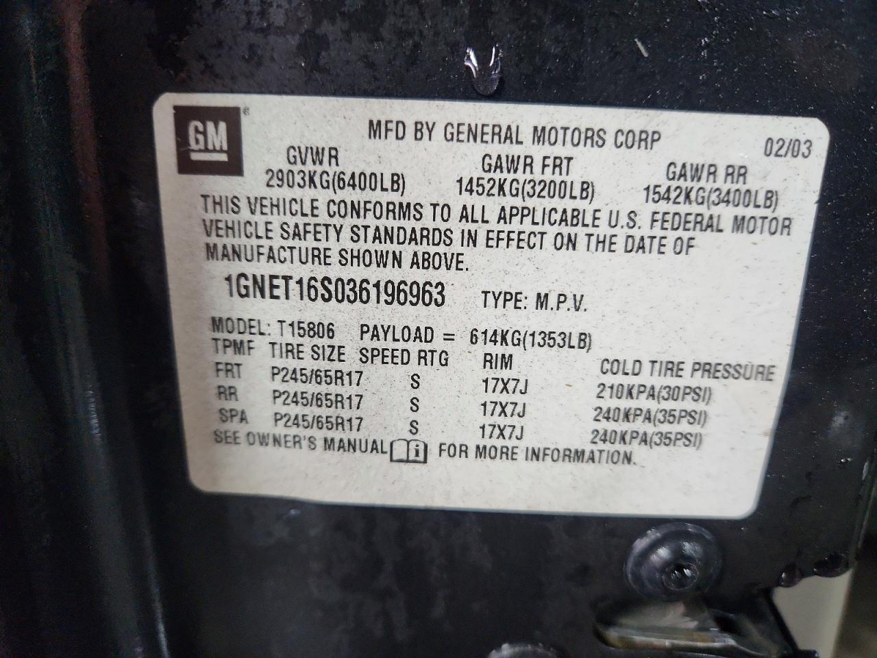 2003 Chevrolet Trailblazer ext