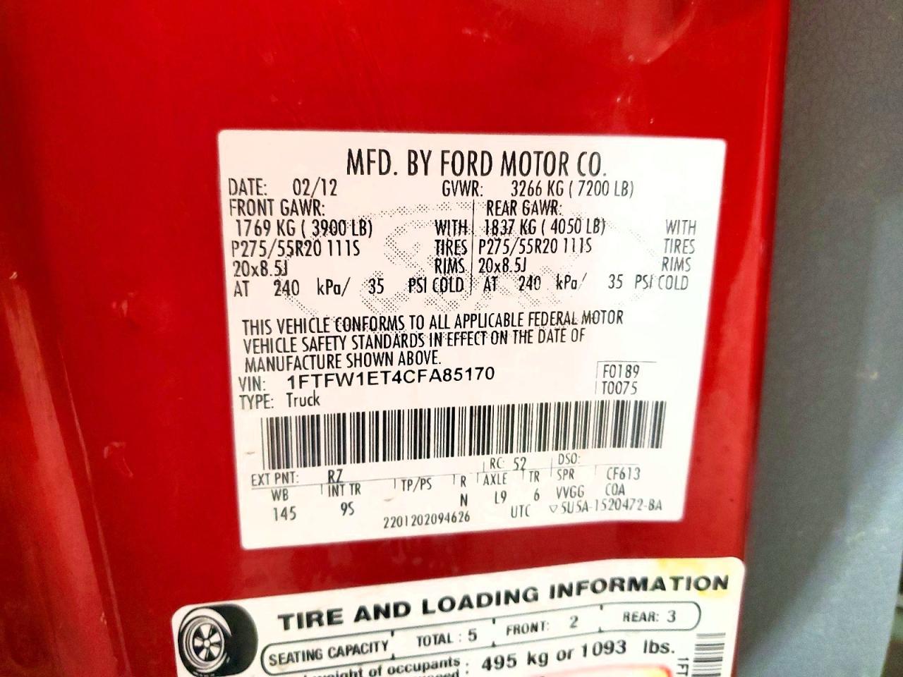 2012 Ford F150 Supercrew