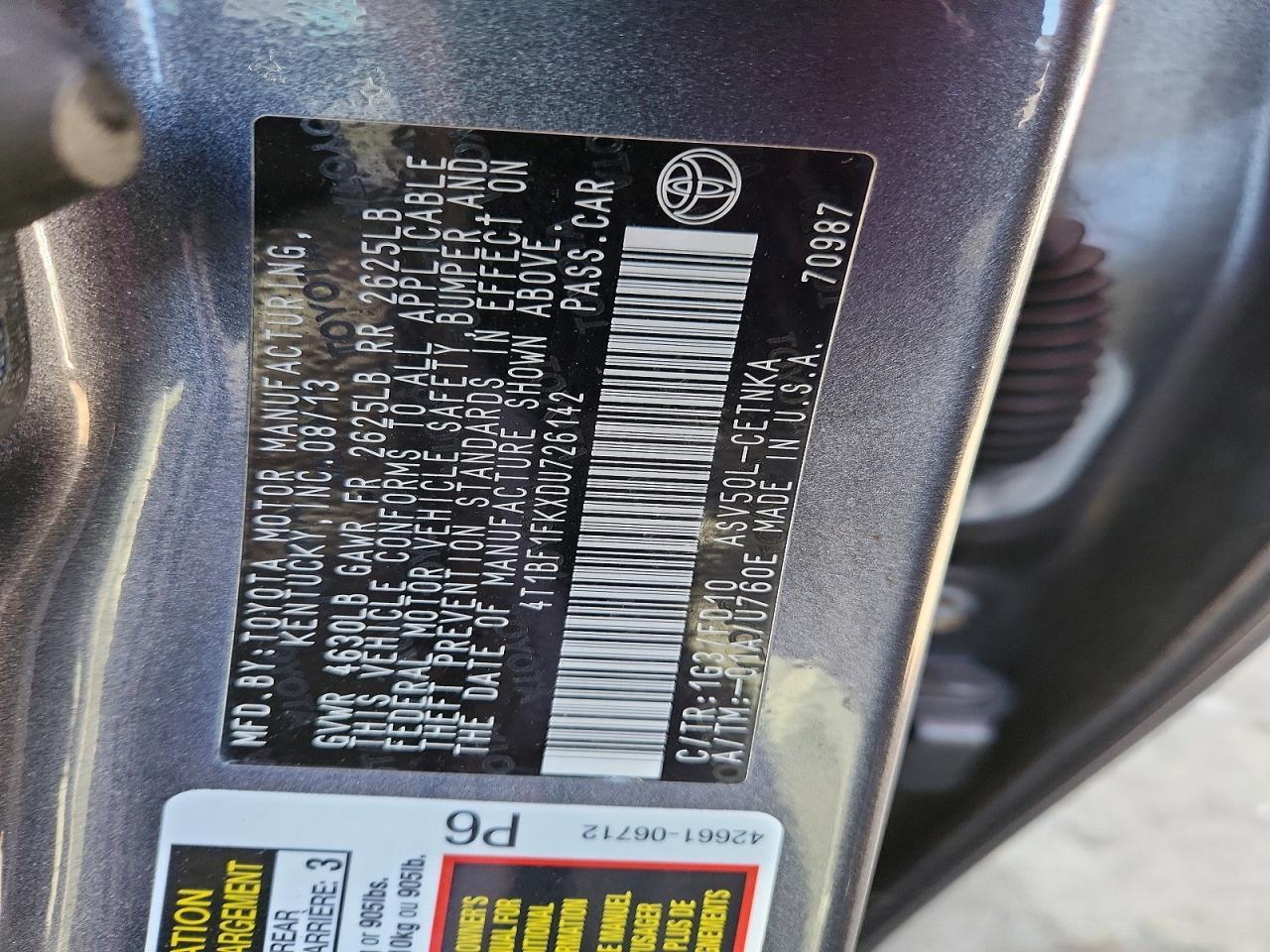 2013 Toyota Camry le