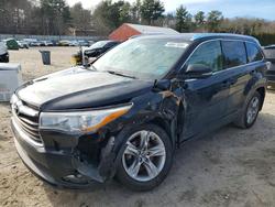 2016 Toyota Highlander Limited en venta en Mendon, MA