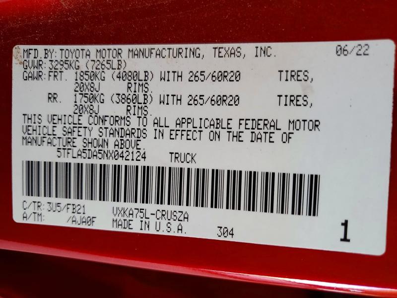 2022 Toyota Tundra SR5