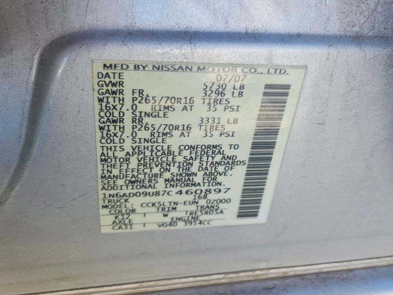 2007 Nissan Frontier SE
