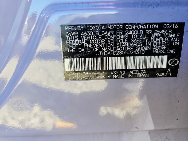 2016 Lexus Is 200t Base