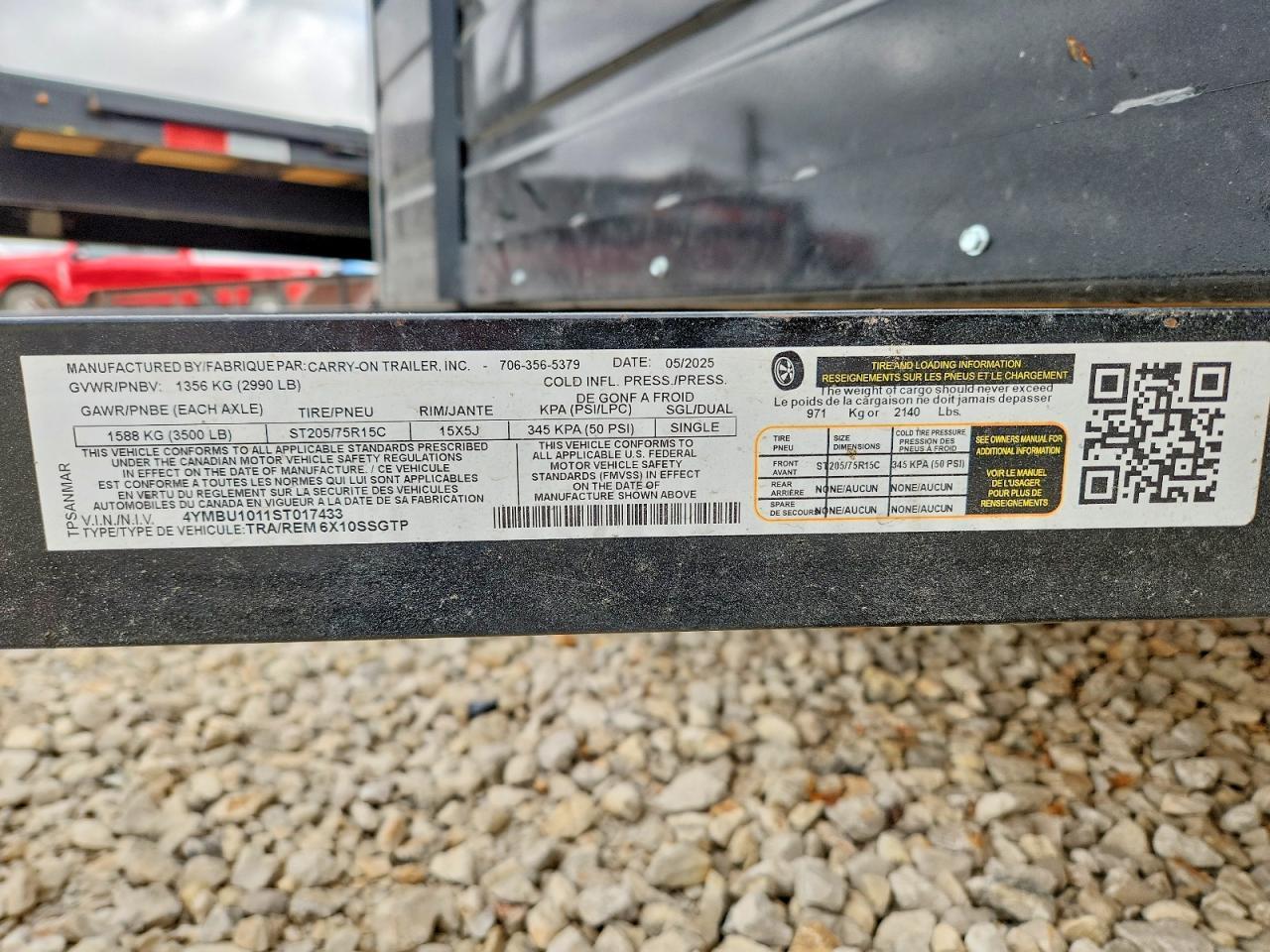 2025 Carry-On 6X10SSGTP Utility Trailer